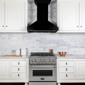 ZLINE 30 in. Wooden Convertible Vent Wall Mount Range Hood in Black (KPCC-30)