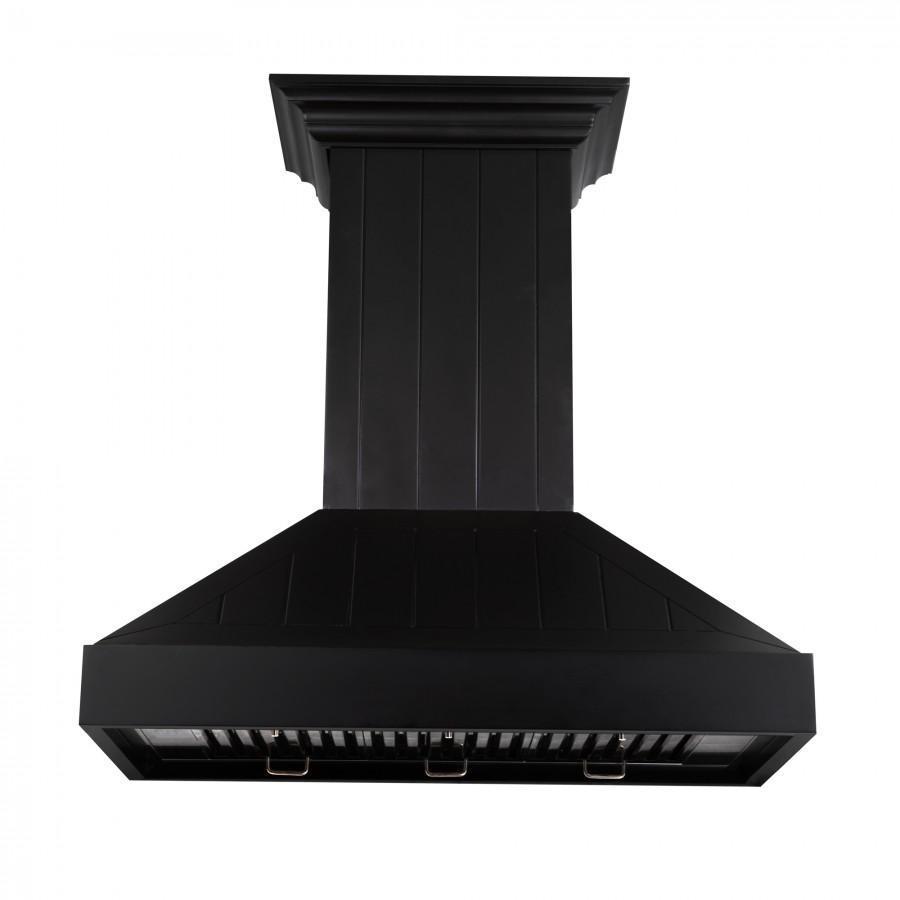 ZLINE 36 in. Wooden Convertible Vent Wall Mount Range Hood in Black (KPCC-36)