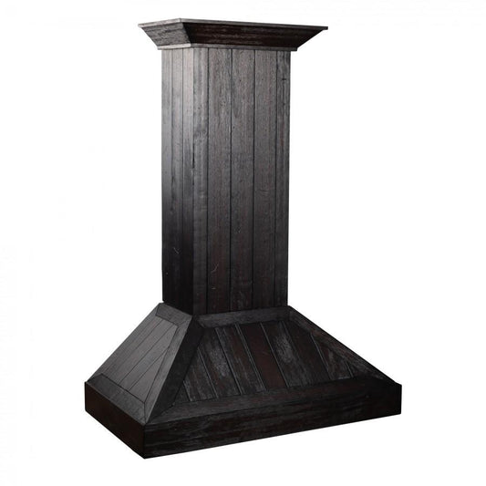 ZLINE 30 in. Wooden Convertible Vent Wall Mount Range Hood in Rustic Dark Finish - Includes Motor (KPDD-30)