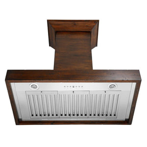 ZLINE 48 in. Convertible Vent Wooden Wall Mount Range Hood in Walnut (KBRR-48)