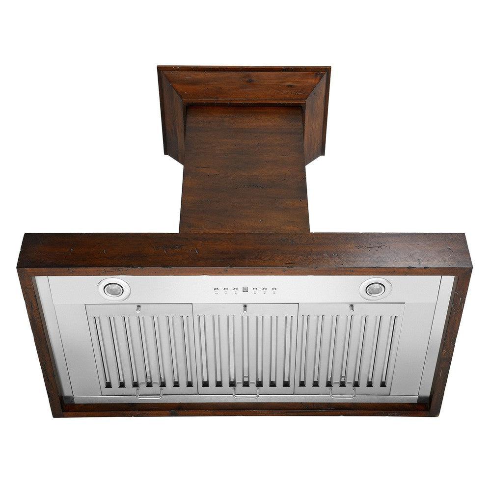 ZLINE 36 in. Convertible Vent Wooden Wall Mount Range Hood in Walnut (KBRR-36)