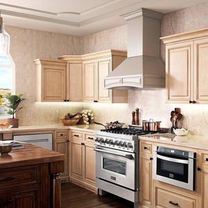 ZLINE 30 in. Convertible Vent Wooden Wall Mount Range Hood in Cottage White (321TT-30)