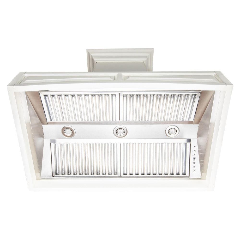 ZLINE 36 in. Ducted Wooden Wall Mount Range Hood in Cottage White (321TT-36)