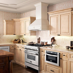 ZLINE 30 in. Convertible Vent Wooden Wall Mount Range Hood in Cottage White (321TT-30)