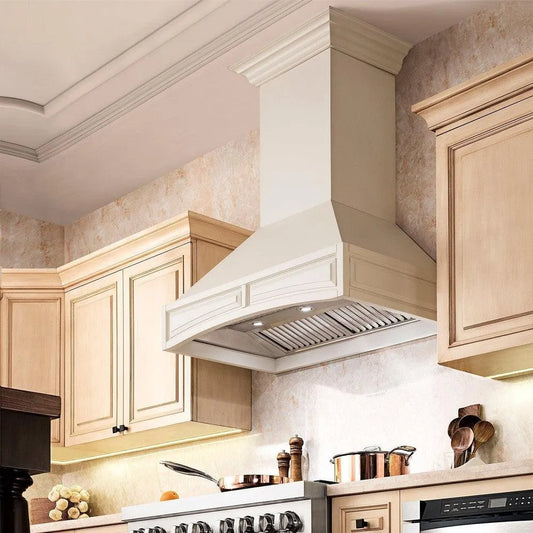 ZLINE 30 in. Convertible Vent Wooden Wall Mount Range Hood in Cottage White (321TT-30)