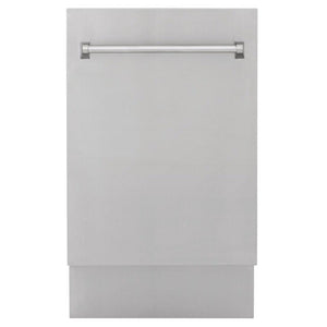 ZLINE 18 in. Tallac Series 3rd Rack Top Control Dishwasher in a Stainless Steel Tub and Panel, 51dBa (DWV-304-18) front.