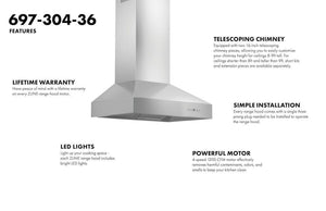 ZLINE Ducted Wall Mount Range Hood in Outdoor Approved Stainless Steel (697-304)-Range Hoods- ZLINE Kitchen and Bath