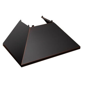 ZLINE Ducted Fingerprint Resistant Stainless Steel Range Hood with Oil Rubbed Bronze Shell (8654ORB) shell, side.