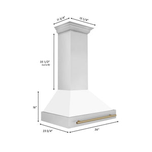 ZLINE Autograph Edition Range Hood (8654STZ) dimensions.