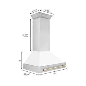 ZLINE Autograph Edition Range Hood (8654STZ) dimensions.