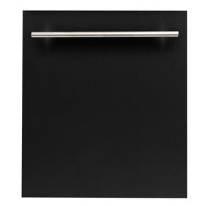 ZLINE 24 in. Top Control Dishwasher with Black Matte Panel and Modern Style Handle, 52dBa (DW-BLM-H-24)-Dishwashers-DW-BLM-H-24 ZLINE Kitchen and Bath