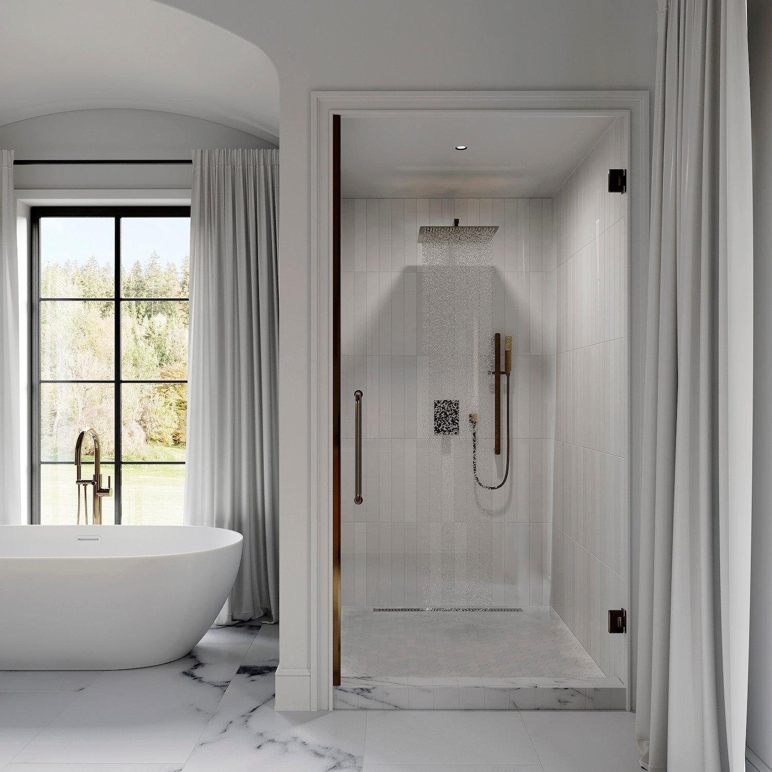 ZLINE Crystal Bay Thermostatic Shower System (CBY-SHS-T2) in a modern luxury bathroom