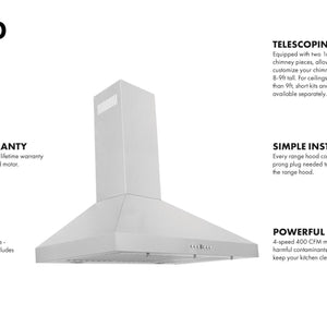 KL3-30 features lifetime warranty, LED lights, telescoping chimney, simple installation, and powerful motor.
