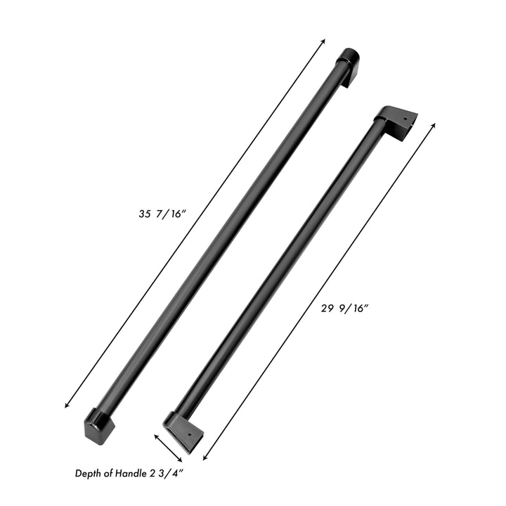 ZLINE 60 in. Refrigerator Panels and Handles in Black Stainless Steel for Built-in Refrigerators (RPBIV-BS-60) dimensional diagram with measurements.