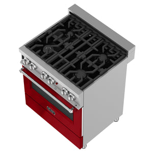 ZLINE 36 in. Professional Dual Fuel Range in Fingerprint Resistant Stainless Steel with Red Gloss Door (RAS-RG-36)-Ranges-RAS-RG-36 ZLINE Kitchen and Bath