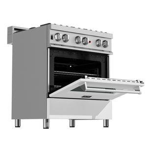 ZLINE 30 in. 4.0 cu. ft. Dual Fuel Range with Gas Stove and Electric Oven in All Fingerprint Resistant Stainless Steel with White Matte Door (RAS-WM-30)-Ranges-RAS-WM-30 ZLINE Kitchen and Bath