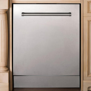 ZLINE 24 in. Top Control Dishwasher with Fingerprint Resistant Satin Stainless Steel Panel and Traditional Style Handle, 52dBa (DW-SN-H-24)-Dishwashers-DW-SN-H-24 ZLINE Kitchen and Bath