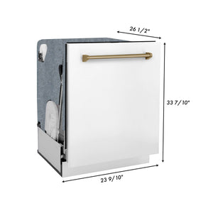 ZLINE 24-inch dishwasher dimensional diagram with measurements.