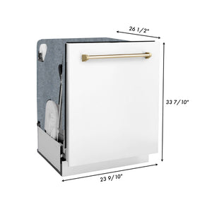 ZLINE 24-inch dishwasher dimensional diagram with measurements.