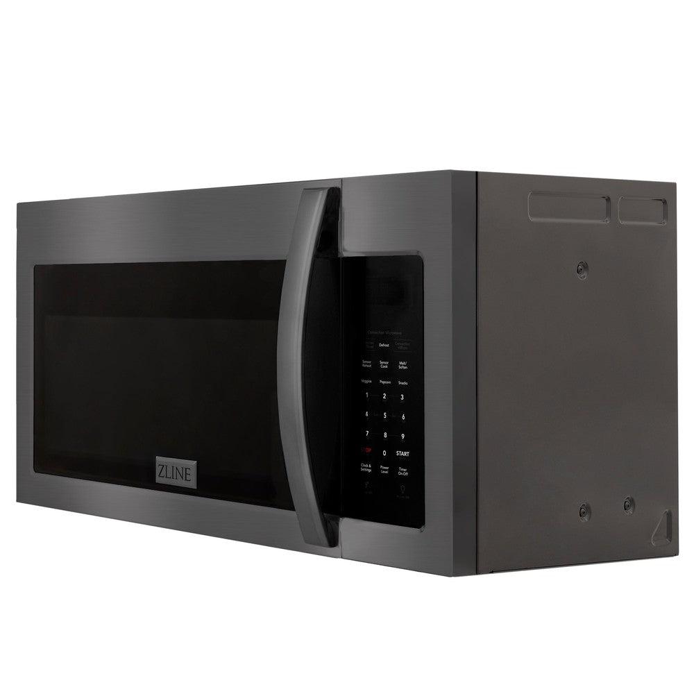 ZLINE Black Stainless Steel Over the Range Convection Microwave Oven with Modern Handle (MWO-OTR-30-BS)-Microwaves-MWO-OTR-30-BS ZLINE Kitchen and Bath