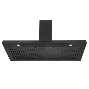 ZLINE 48 in. Convertible Vent Wall Mount Range Hood in Black Stainless Steel (BSKBN-48) front, under.