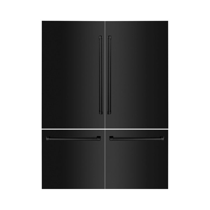 ZLINE 60 in. Refrigerator Panels and Handles in Black Stainless Steel for Built-in Refrigerators (RPBIV-BS-60) front.
