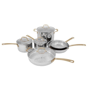 ZLINE 10-Piece Stainless Steel Non-Toxic Cookware Set (CWSETL-ST-10) front.