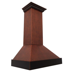 ZLINE Designer Series Wall Mount Range Hood in Hand-Hammered Copper and Oil-Rubbed Bronze (655-HBXXX) side