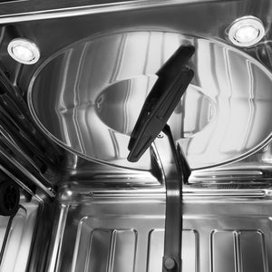 ZLINE 24 in. Panel Ready Monument Series 3rd Rack Top Touch Control Dishwasher with Stainless Steel Tub, 45dBa (DWMT-24) upper spray arm and lights.