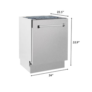 ZLINE 24-inch dishwasher dimensional diagram with measurements.