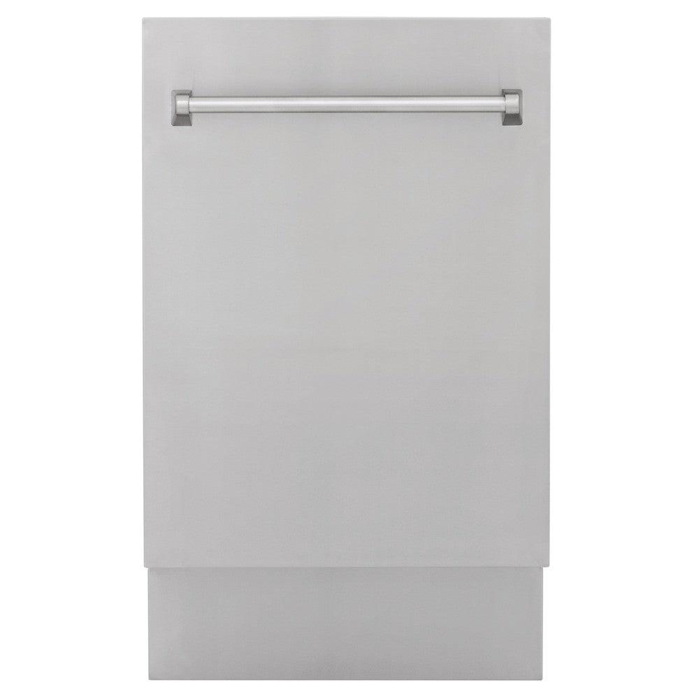 ZLINE 18 in. Tallac Series 3rd Rack Top Control Dishwasher in a Stainless Steel Tub and Panel, 51dBa (DWV-304-18) front.