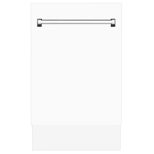 ZLINE 18 in. Tallac Series 3rd Rack Top Control Dishwasher with White Matte Panel, 51dBa (DWV-WM-18)