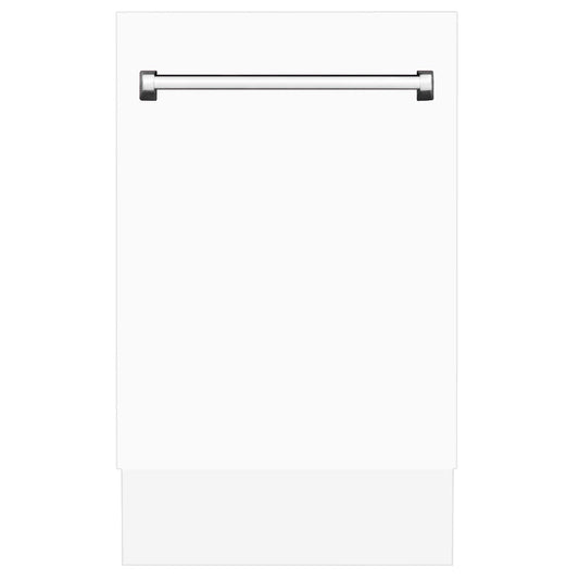 ZLINE 18 in. Tallac Series 3rd Rack Top Control Dishwasher with White Matte Panel, 51dBa (DWV-WM-18)