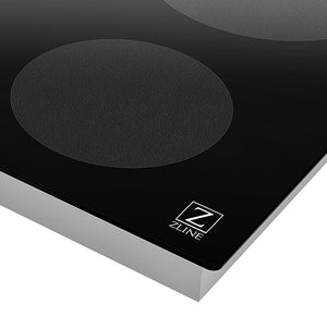 ZLINE 36 in. Induction Cooktop with 5 burners (RCIND-36) corner with logo.