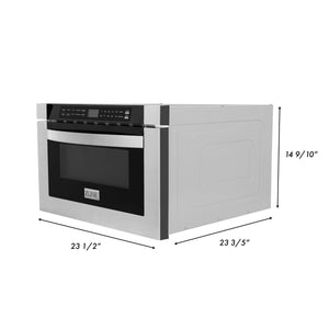 ZLINE 24 in. 1.2 cu. ft. Stainless Steel Built-in Microwave Drawer (MWD-1) dimensional measurements.