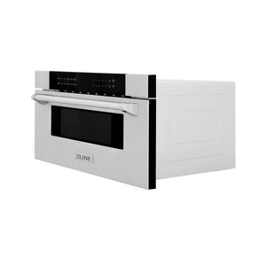 ZLINE 30 in. 1.2 cu. ft. Stainless Steel Built-In Microwave Drawer (MWD-30) side, closed.