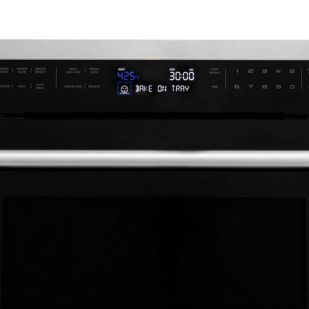 Display panel on ZLINE Stainless Steel 24 in. Built-in Convection Microwave Oven (MWO-24)