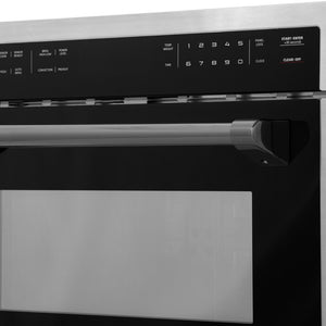 ZLINE Autograph Edition 24 in. 1.6 cu ft. Built-in Convection Microwave Oven in Stainless Steel with Matte Black Accents (MWOZ-24-MB)-Microwaves-MWOZ-24-MB ZLINE Kitchen and Bath