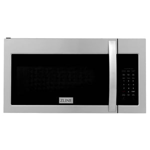 ZLINE 30 in. Stainless Steel Over the Range Convection Microwave Oven with Modern Handle (MWO-OTR-30) front, closed.