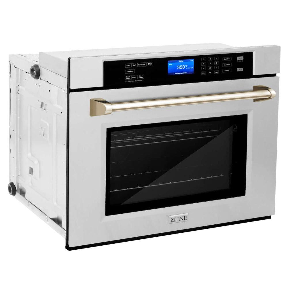 ZLINE Autograph Edition 30" Electric Wall Oven with Gold Accents (AWSZ