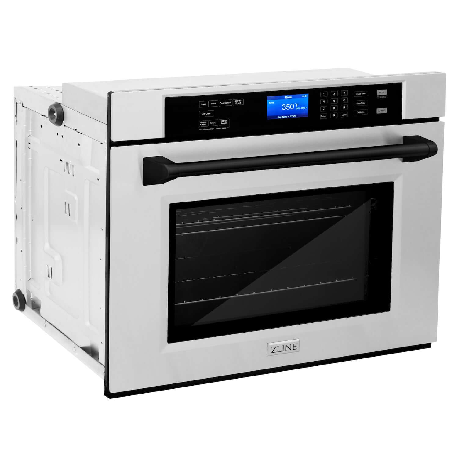 ZLINE Autograph Edition 30 in. Electric Single Wall Oven with Self Clean and True Convection in Stainless Steel and Matte Black Accents (AWSZ-30-MB)-Wall Ovens-AWSZ-30-MB ZLINE Kitchen and Bath