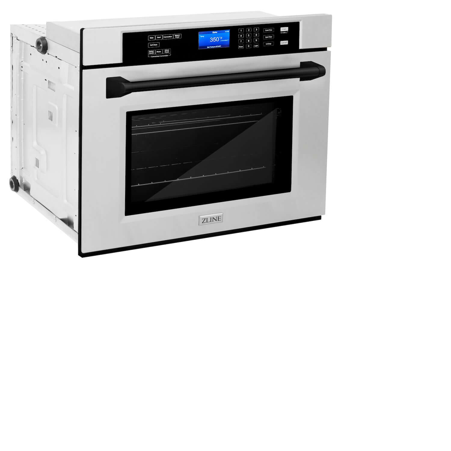ZLINE Autograph Edition 30 in. Electric Single Wall Oven with Self Clean and True Convection in Stainless Steel and Matte Black Accents (AWSZ-30-MB)-Wall Ovens-AWSZ-30-MB ZLINE Kitchen and Bath