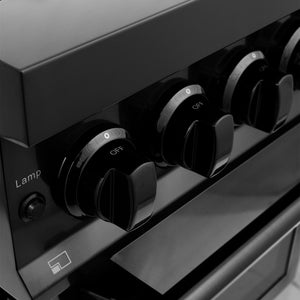 ZLINE 24 in. Dual Fuel Range Knobs and Lamp Button in Black Stainless Steel