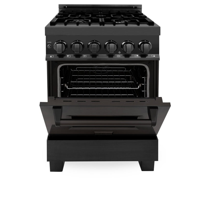 Legacy 24” Dual Fuel Range in Black Stainless Steel (RAB24) ZLINE