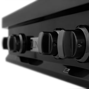 ZLINE 30 in. Legacy Gas Rangetop with 4 Brass Burners and Porcelain Cooktop in Black Stainless Steel (RTB-BR-30) Black Cooktop Knobs