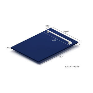 ZLINE 18 in. Tallac Series 3rd Rack Top Control Dishwasher with a Stainless Steel Tub with Blue Gloss Panel, 51dBa (DWV-BG-18) dimensional diagram with measurements.