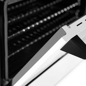 StayPut oven door hinges on ZLINE range.