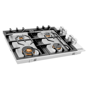 ZLINE 30 in. Gas Cooktop with 4 Brass Burners (RC-BR-30) side.