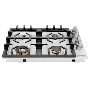 ZLINE 30 in. Gas Cooktop with 4 Brass Burners (RC-BR-30) front.