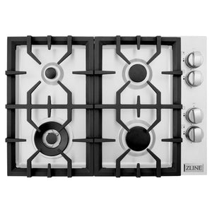 ZLINE 30 in. Gas Cooktop with 4 Burners (RC30) top-down, above cooktop.